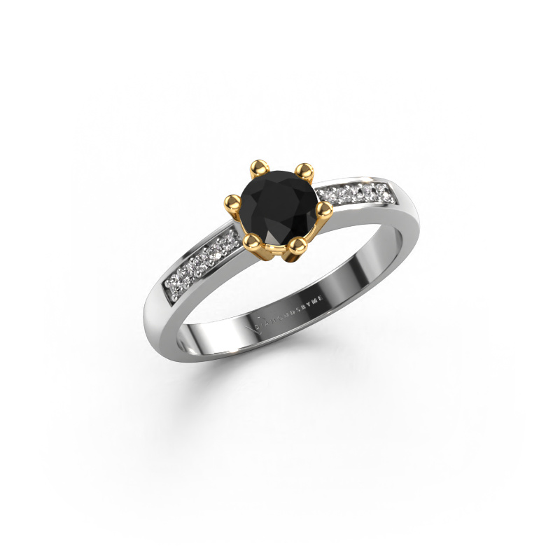 Bild von Verlobungsring Luna 2 585 Weißgold Schwarz Diamant 0.672 crt