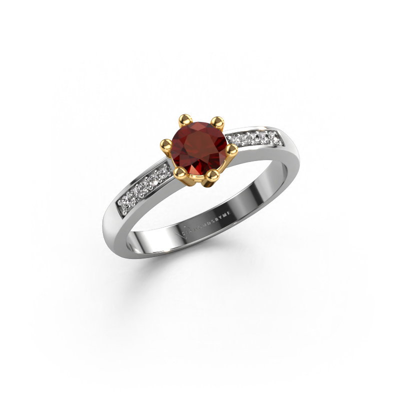 Image of Engagement ring Luna 2 585 white gold Garnet 5 mm