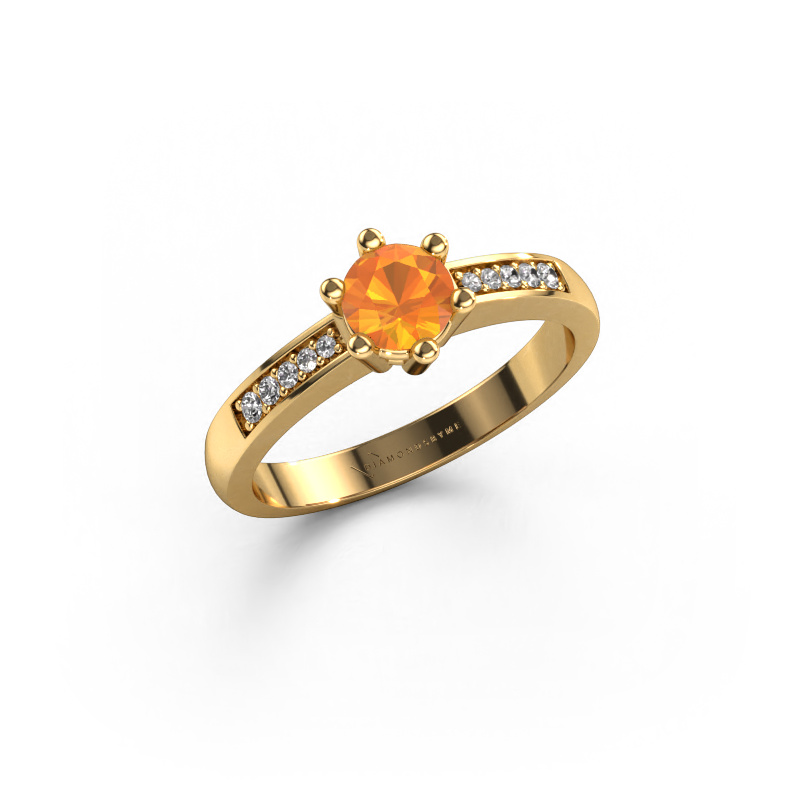 Image of Engagement ring Luna 2 585 gold Citrin 5 mm