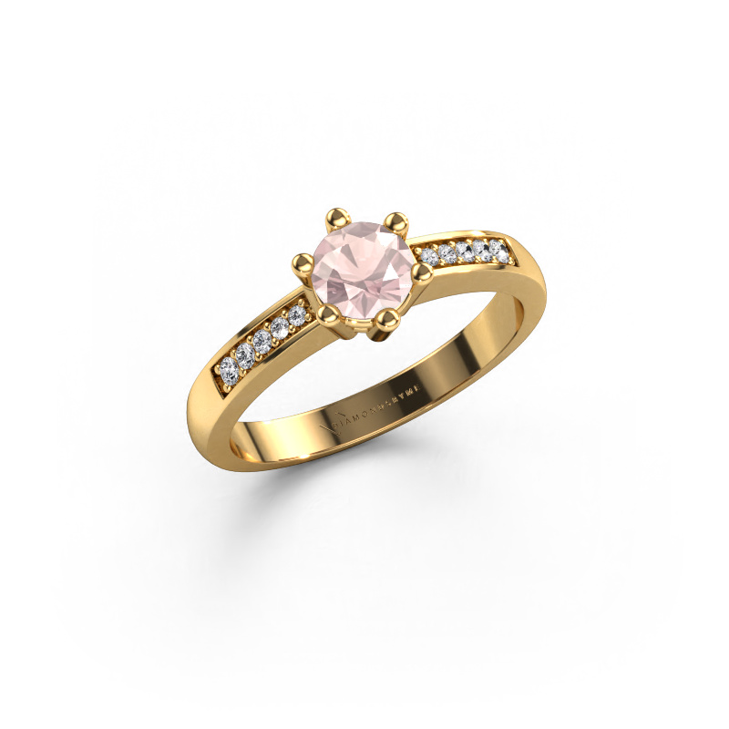 Image of Engagement ring Luna 2 585 gold Morganite champagne 5 mm