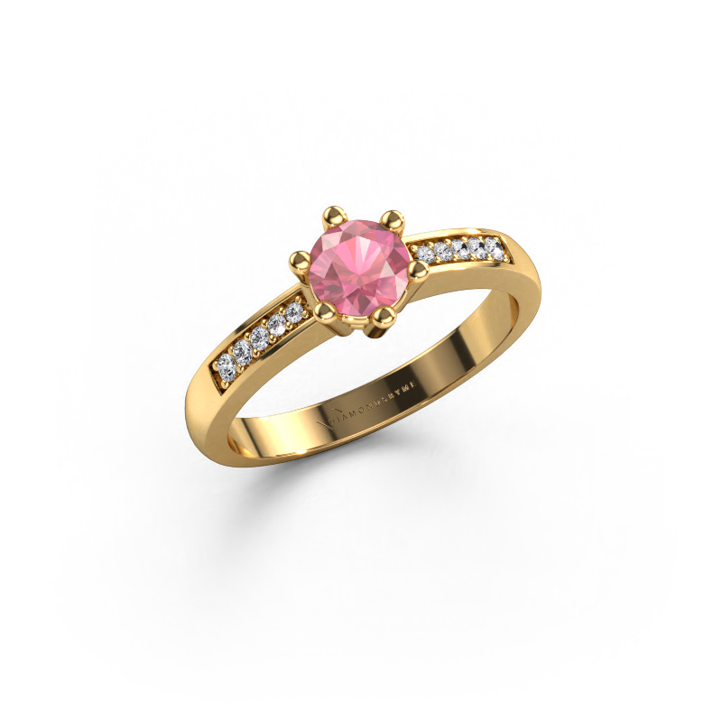 Image of Engagement ring Luna 2 585 gold Tourmaline pink 5 mm