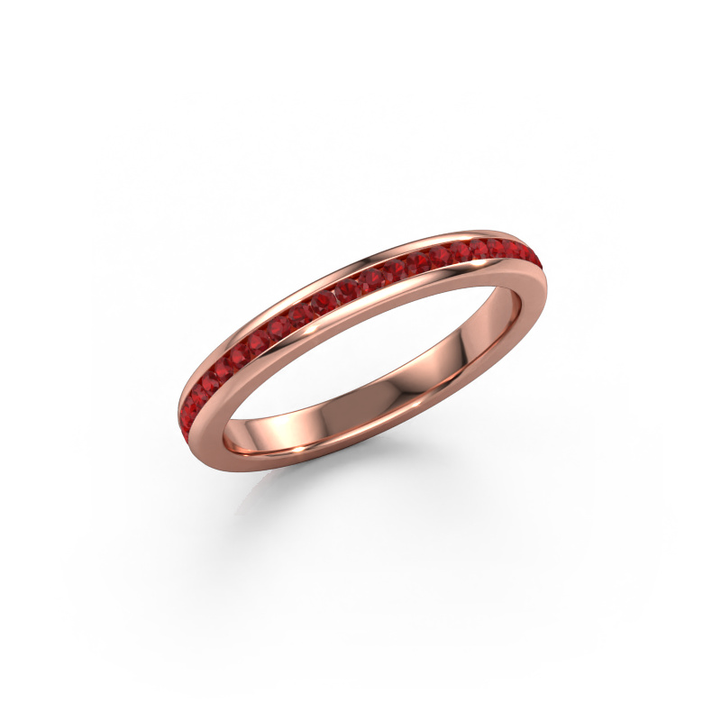 Image of Stackable ring Lura 1 585 rose gold Ruby 1.3 mm