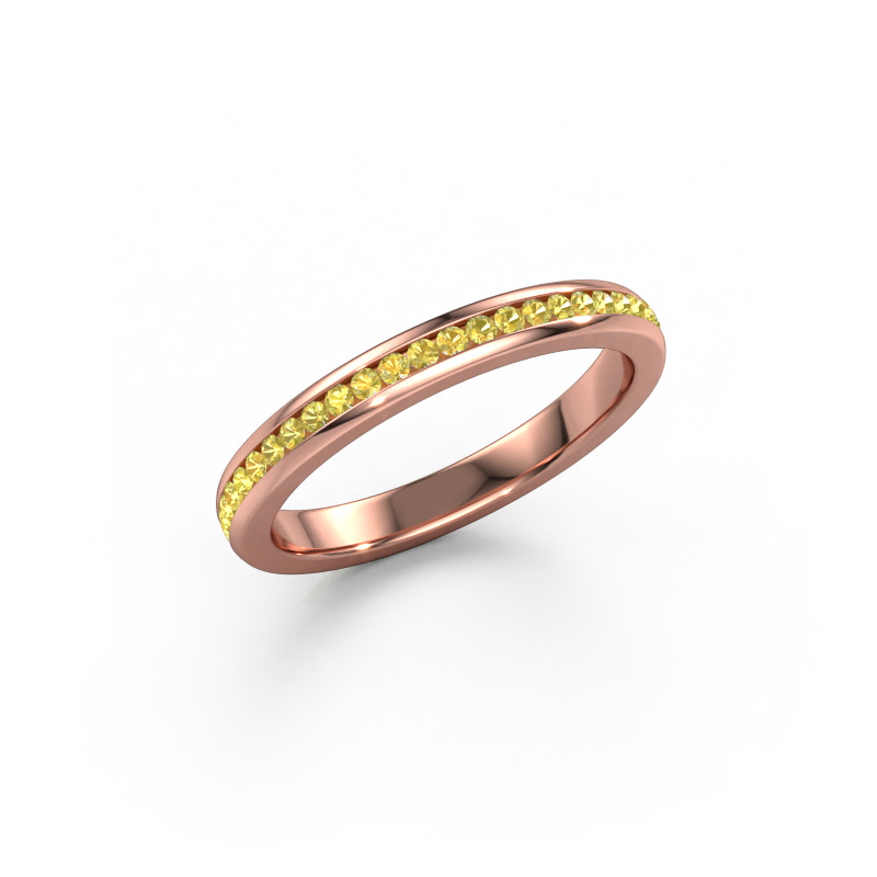 Image of Stackable ring Lura 1 585 rose gold Yellow sapphire 1.3 mm