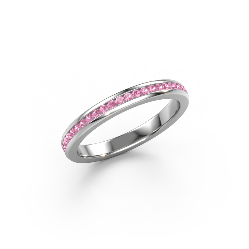 Bild von Vorsteckring Lura 1 585 Weißgold Pink Saphir 1.3 mm