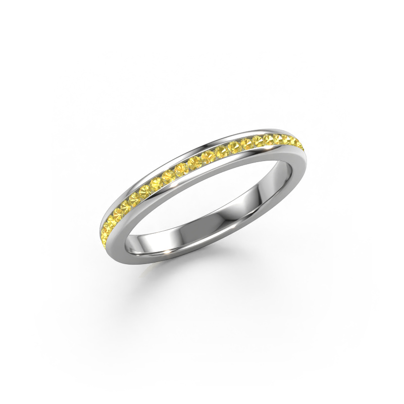 Image of Stackable ring Lura 1 585 white gold Yellow sapphire 1.3 mm