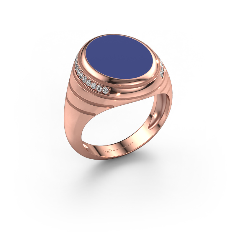 Bild von Siegelring Luuk 585 Roségold Blau Emaille 15x12 mm