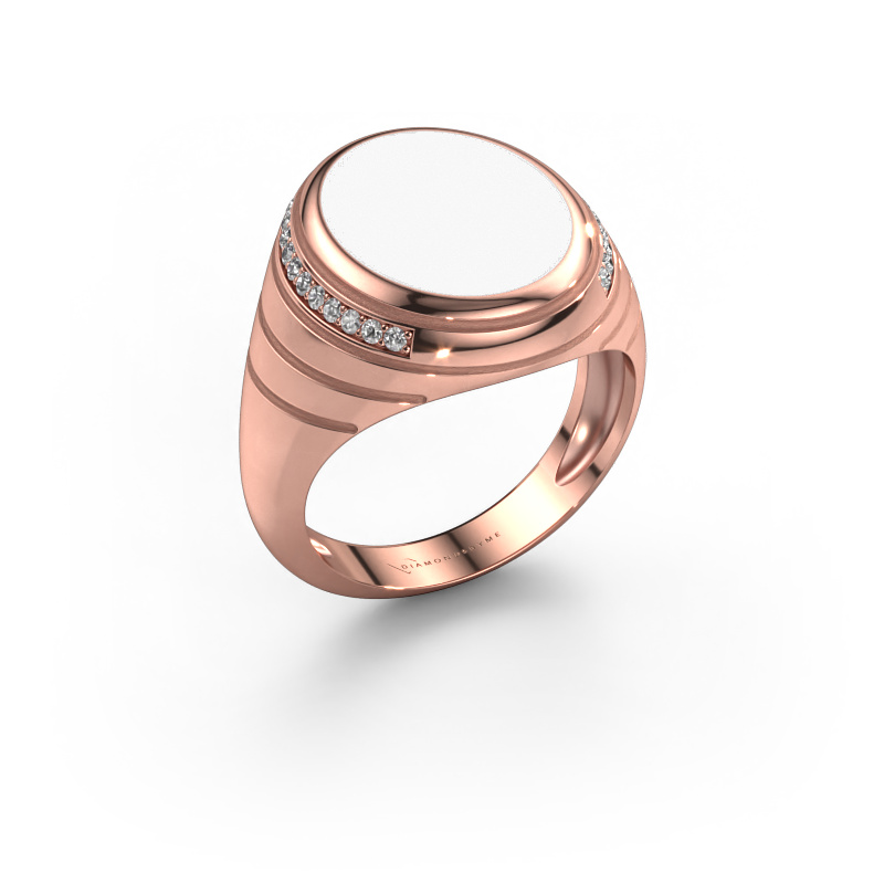 Bild von Siegelring Luuk 585 Roségold Weiße Emaille 15x12 mm
