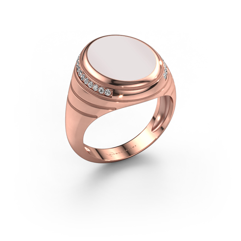 Image of Signet ring Luuk 585 rose gold Red sardonyx 15x12 mm