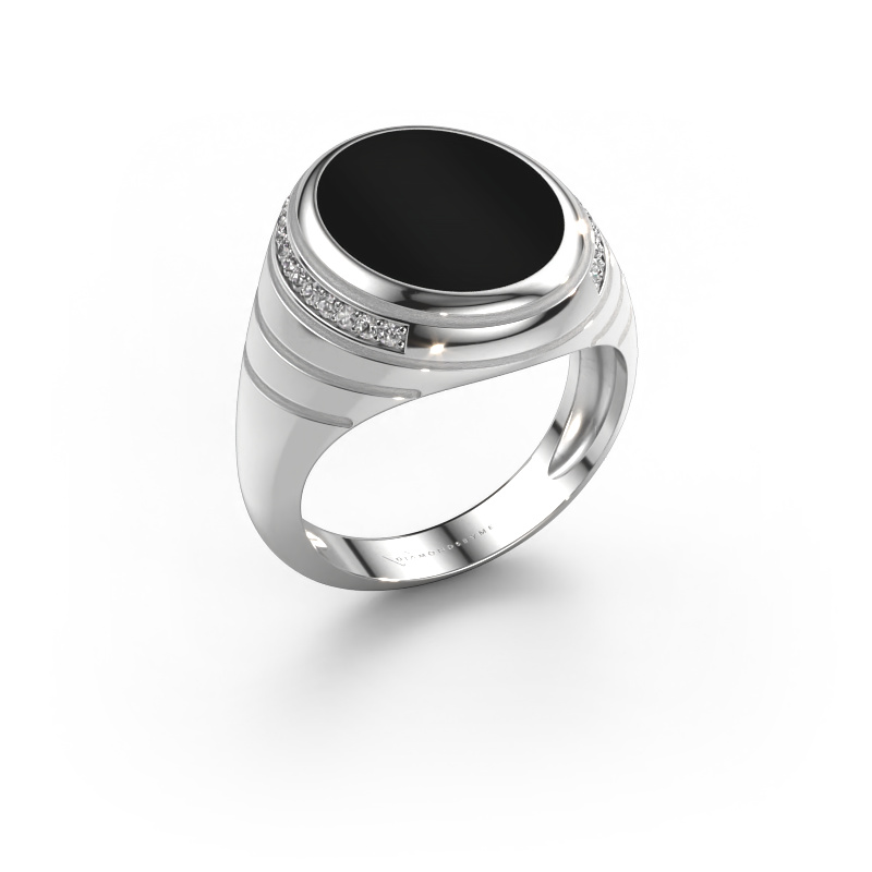 Afbeelding van Zegelring Luuk 950 platina Onyx 15x12 mm