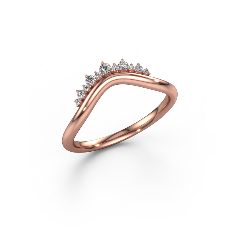 Image of Stackable ring Lyla A 585 rose gold Lab-grown diamond 0.118 crt