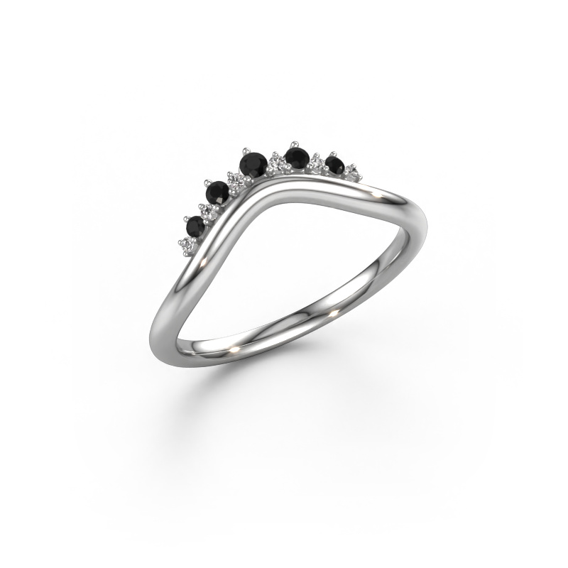 Image of Stackable ring Lyla A 585 white gold Black diamond 0.135 crt