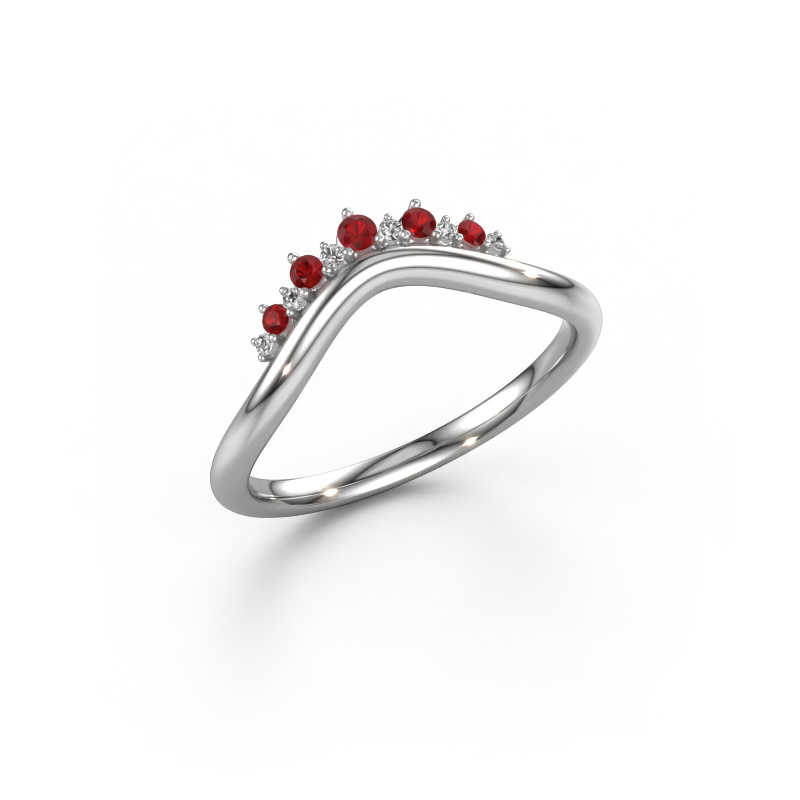 Image of Stackable ring Lyla A 585 white gold Ruby 1.8 mm