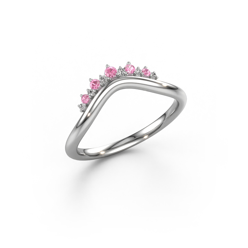 Image of Stackable ring Lyla A 585 white gold Pink sapphire 1.8 mm