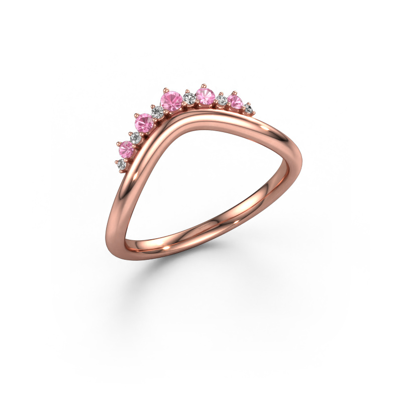Image of Stackable ring Lyla B 585 rose gold Pink sapphire 2 mm