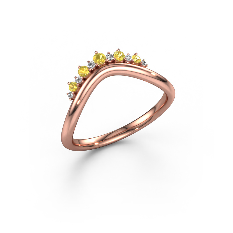 Image of Stackable ring Lyla B 585 rose gold Yellow sapphire 2 mm