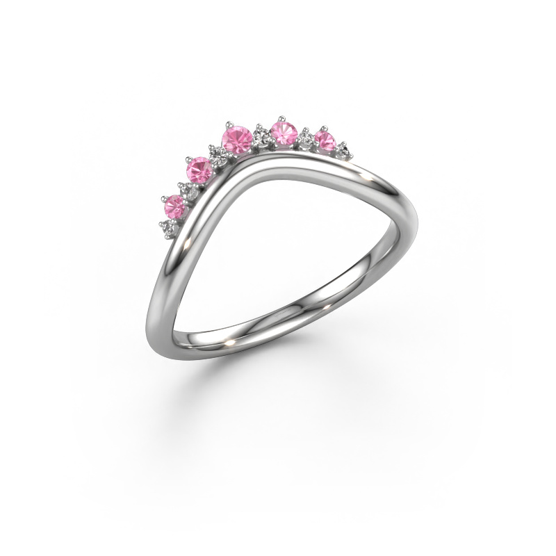 Image of Stackable ring Lyla B 585 white gold Pink sapphire 2 mm