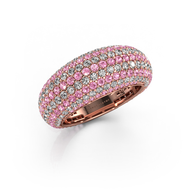 Image of Ring Lyndia 585 rose gold Pink sapphire 0.8 mm