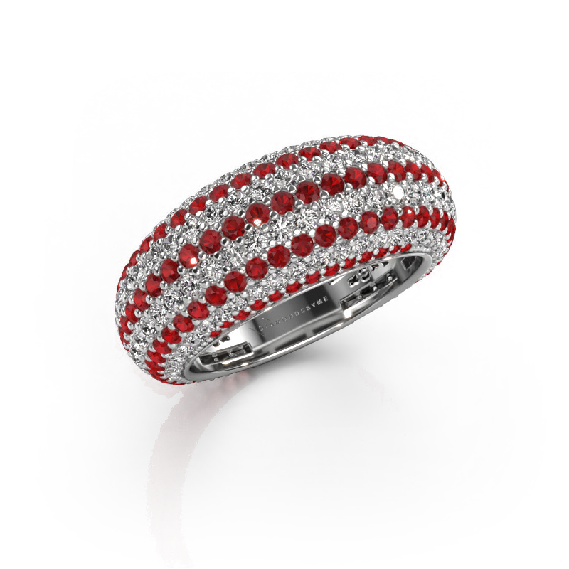 Image of Ring Lyndia 585 white gold Ruby 0.8 mm