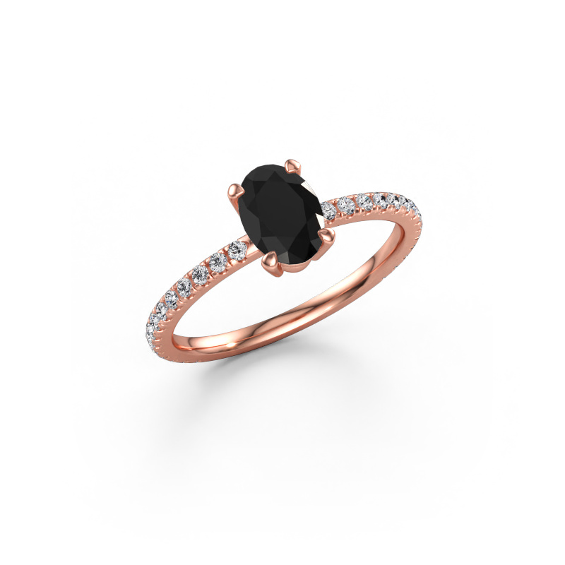 Immagine di Anello di fidanzamento Lynelle 2 585 oro rosa Diamante nero 1.33 crt