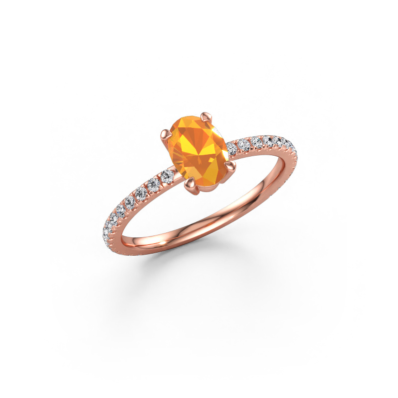 Immagine di Anello di fidanzamento Lynelle 2 585 oro rosa Citrino 7x5 mm