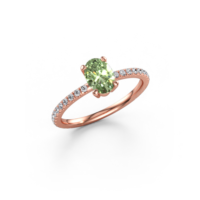 Bild av Förlovningsring Lynelle 2 585 roséguld Grön labbodlad diamant 7x5 mm