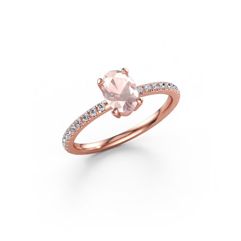 Immagine di Anello di fidanzamento Lynelle 2 585 oro rosa Morganite champagne 7x5 mm
