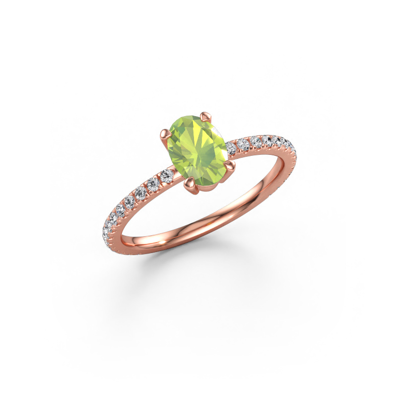 Bild av Förlovningsring Lynelle 2 585 roséguld Peridot 7x5 mm