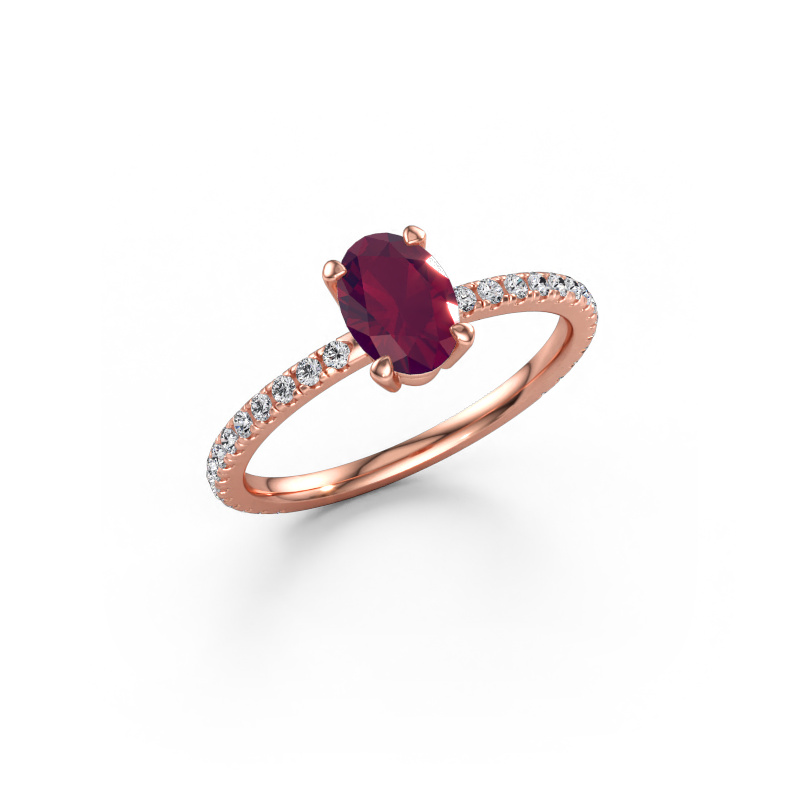 Bild av Förlovningsring Lynelle 2 585 roséguld Rodolit 7x5 mm