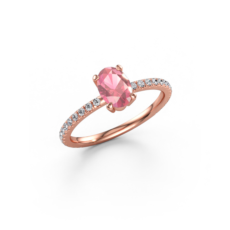 Bild av Förlovningsring Lynelle 2 585 roséguld Rosa turmalin 7x5 mm