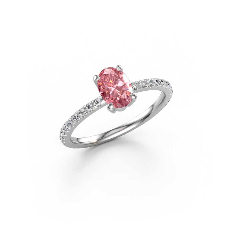 Bild av Förlovningsring Lynelle 2 585 vitt guld Rosa labbodlad diamant 7x5 mm