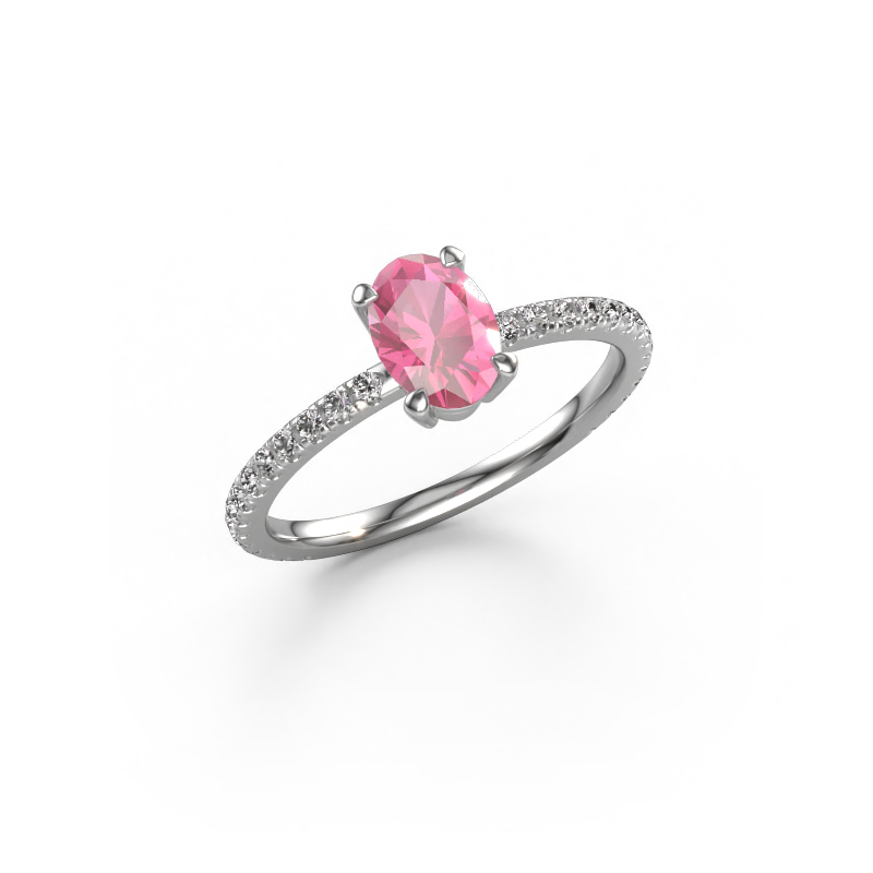 Bild von Verlobungsring Lynelle 2 950 Platin Pink Saphir 7x5 mm