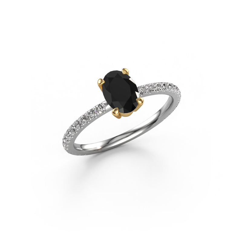 Image de Bague de fiançailles Lynelle 2 585 or blanc Diamant noir 1.33 crt