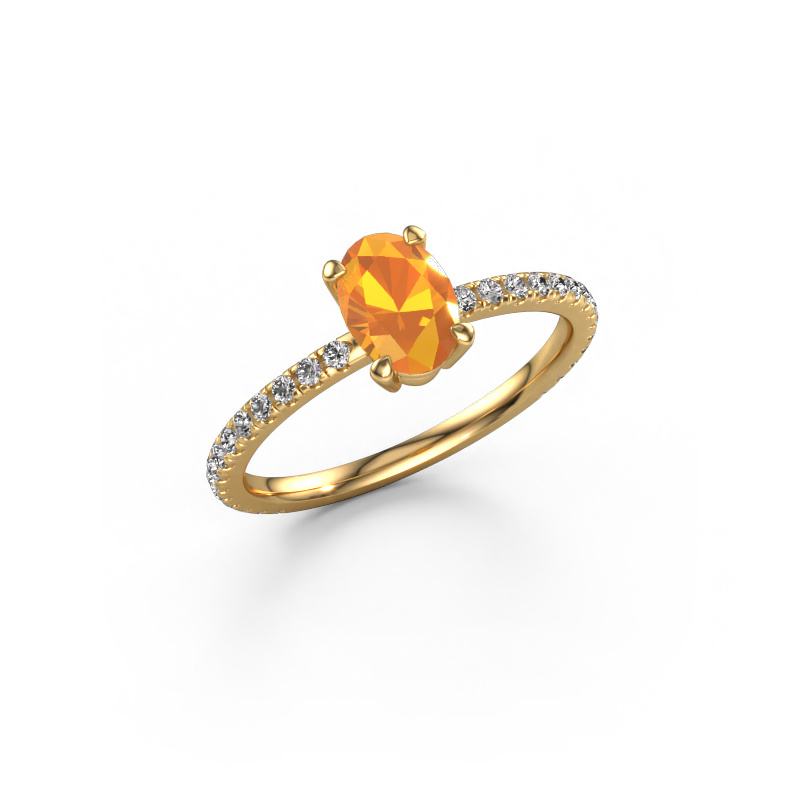 Image de Bague de fiançailles Lynelle 2 585 or jaune Citrine 7x5 mm