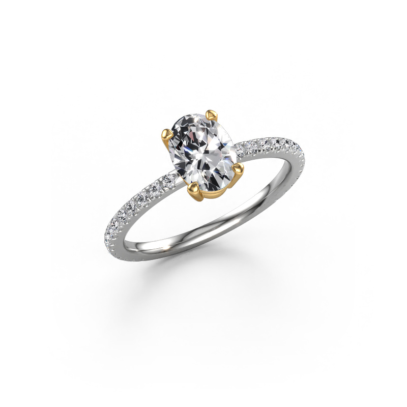 Image de Bague de fiançailles Lynelle 2 585 or blanc Diamant synthétique 1.08 crt