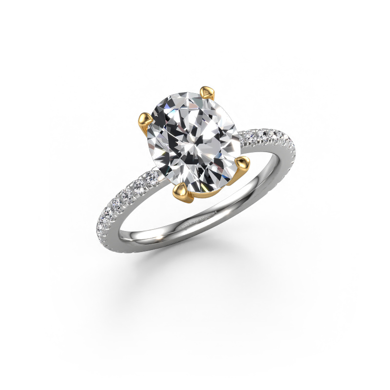 Image of Engagement ring Lynelle 2 585 white gold Lab grown diamond 3.012 crt
