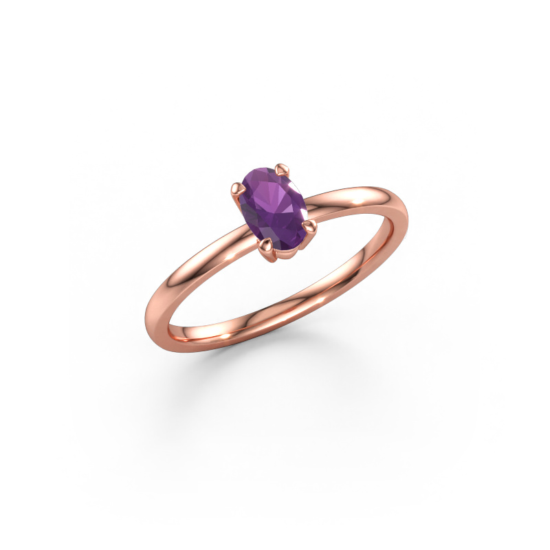 Bild av Förlovningsring Lynelle 1 585 roséguld Ametist 6x4 mm