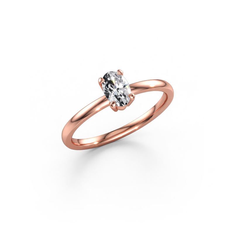 Immagine di Anello di fidanzamento Lynelle 1 585 oro rosa Diamante a tua scelta 6x4 mm