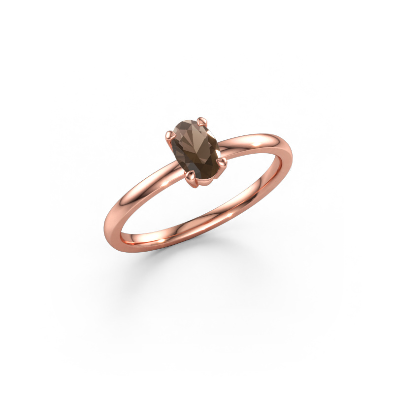 Bild av Förlovningsring Lynelle 1 585 roséguld Rökkvarts 6x4 mm
