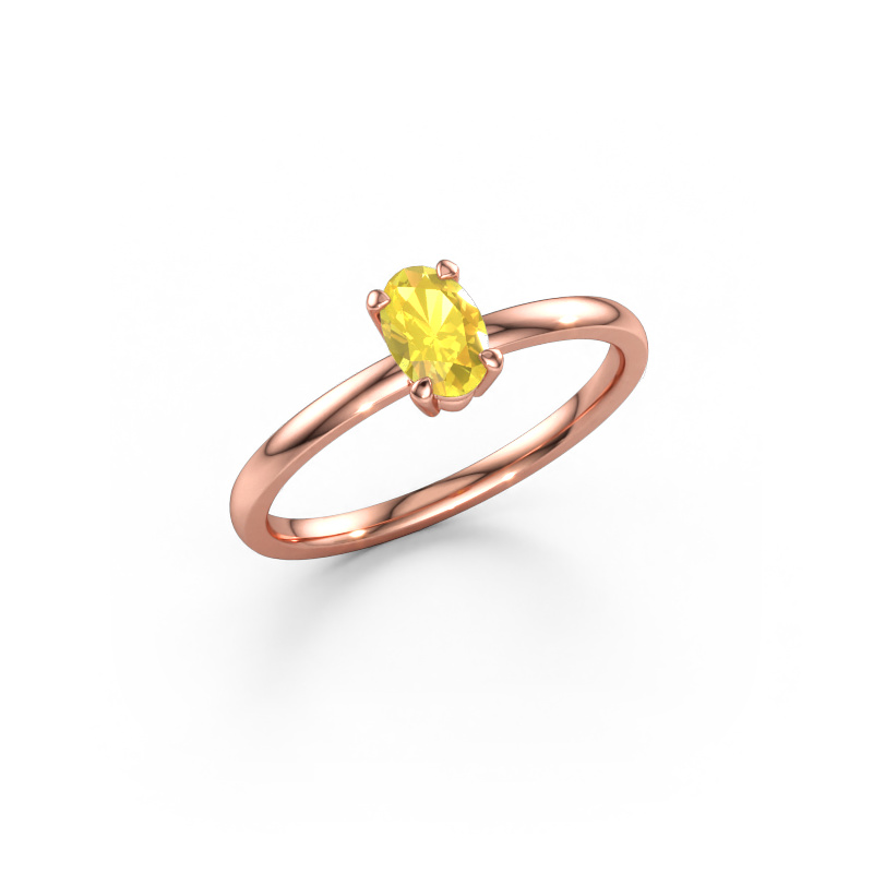 Immagine di Anello di fidanzamento Lynelle 1 585 oro rosa Zaffiro giallo 6x4 mm