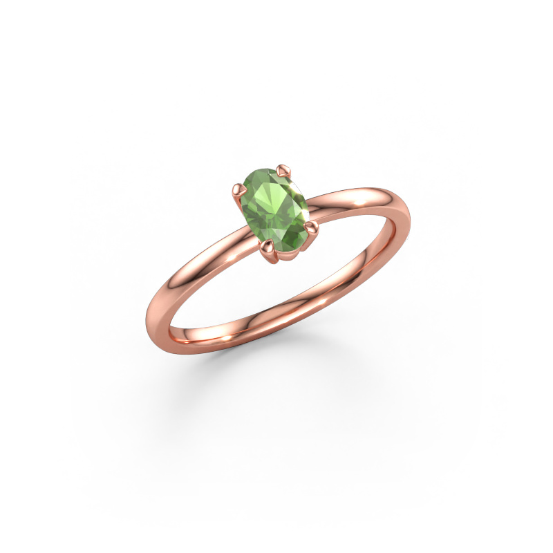 Immagine di Anello di fidanzamento Lynelle 1 585 oro rosa Tormalina verde 6x4 mm