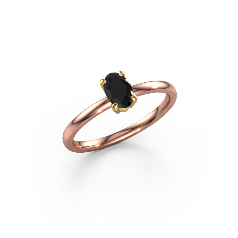 Image de Bague de fiançailles Lynelle 1 585 or rose Diamant noir 0.60 crt