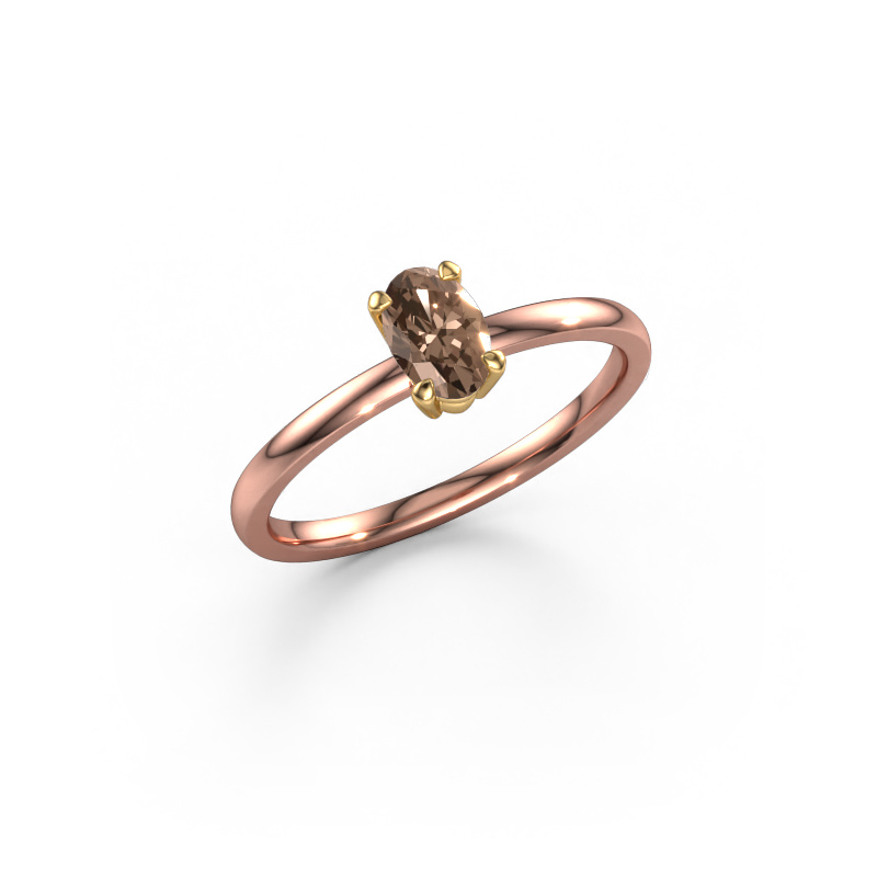 Image of Engagement ring Lynelle 1 585 rose gold Brown diamond 0.40 crt