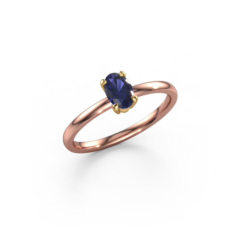 Image of Engagement ring Lynelle 1 585 rose gold Sapphire 6x4 mm