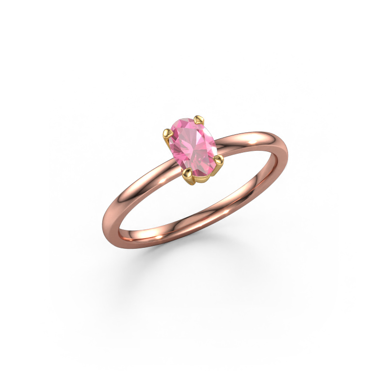 Image of Engagement ring Lynelle 1 585 rose gold Pink sapphire 6x4 mm
