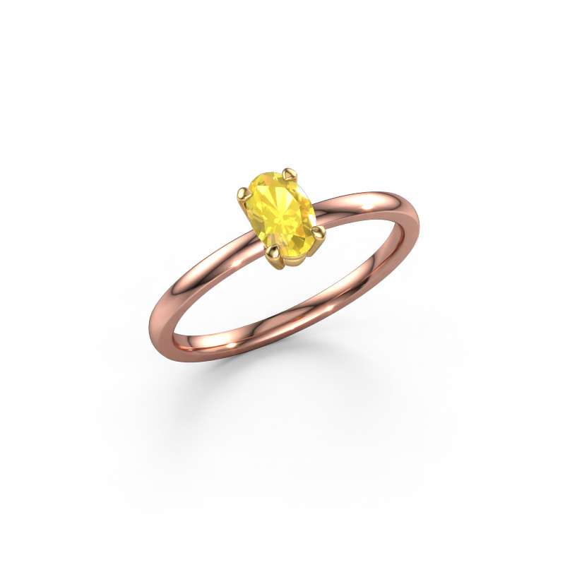 Image of Engagement ring Lynelle 1 585 rose gold Yellow sapphire 6x4 mm