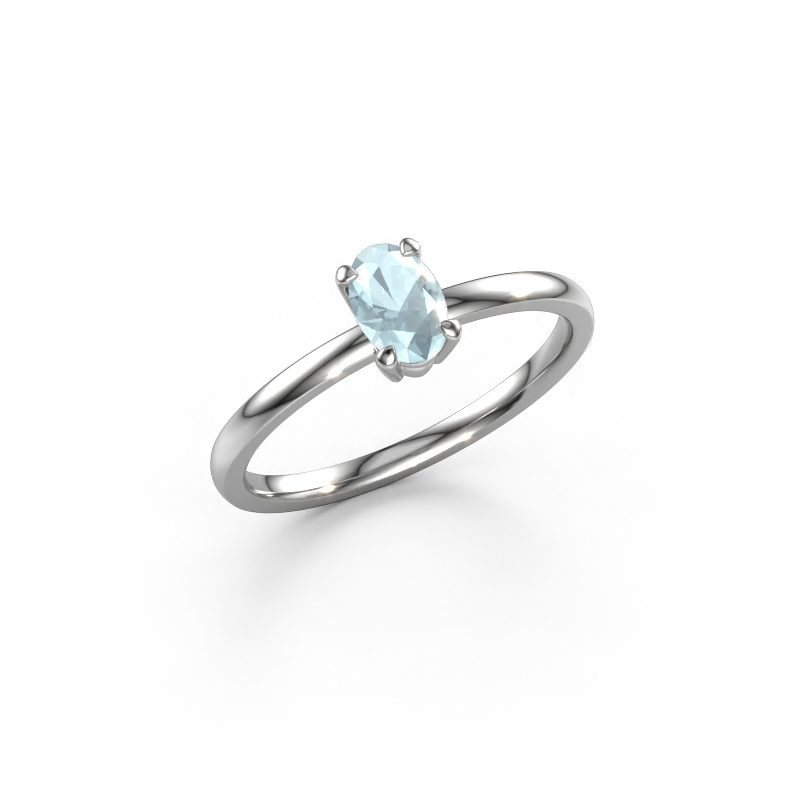 Image of Engagement ring Lynelle 1 950 platinum Aquamarine 6x4 mm
