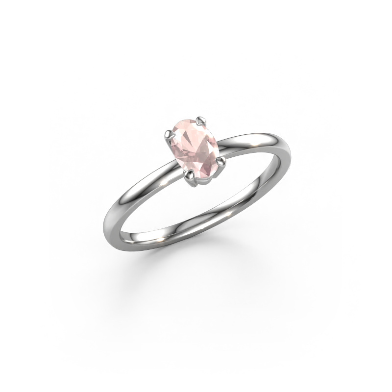 Image of Engagement ring Lynelle 1 950 platinum Morganite champagne 6x4 mm