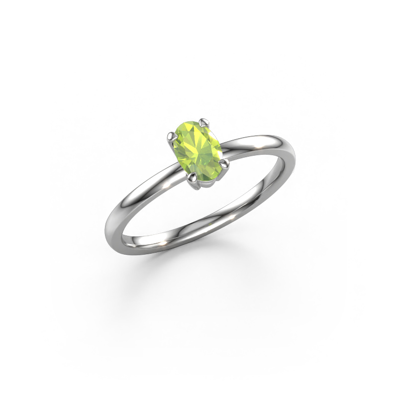 Bild von Verlobungsring Lynelle 1 950 Platin Peridot 6x4 mm
