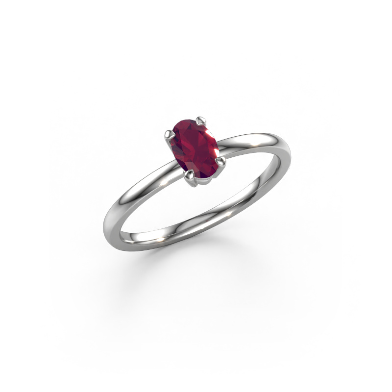 Bild von Verlobungsring Lynelle 1 950 Platin Rhodolit 6x4 mm