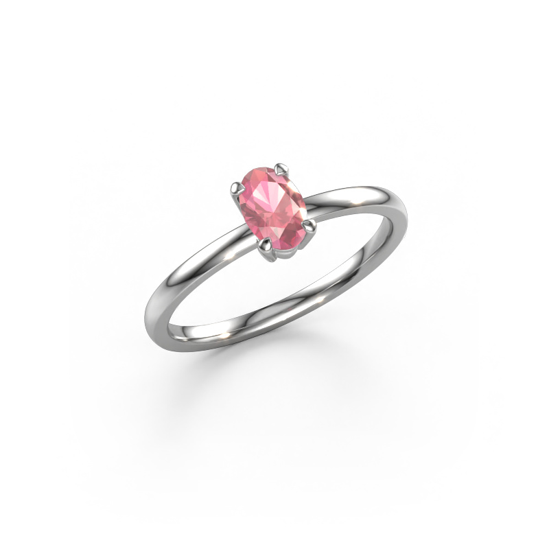 Image of Engagement ring Lynelle 1 950 platinum Tourmaline pink 6x4 mm